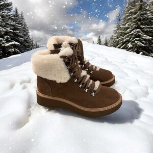 Madden NYC Women's Size 10 Faux Fur Cuff Lace Up Booties -‎ New Without Tags